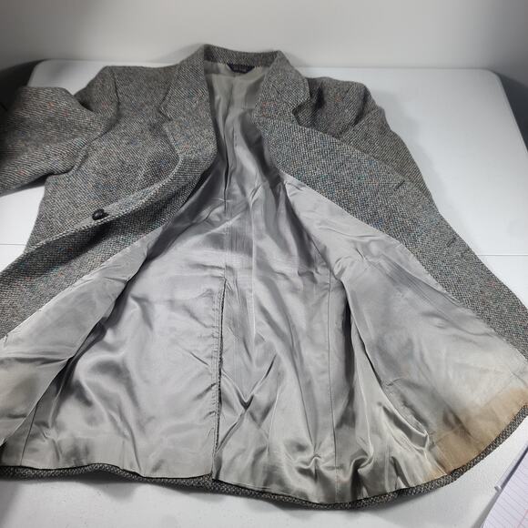 Pendleton Gray Blue Tweed Wool Vintage USA Elbow Patch Sport Coat Jacket 46 - Picture 3 of 4